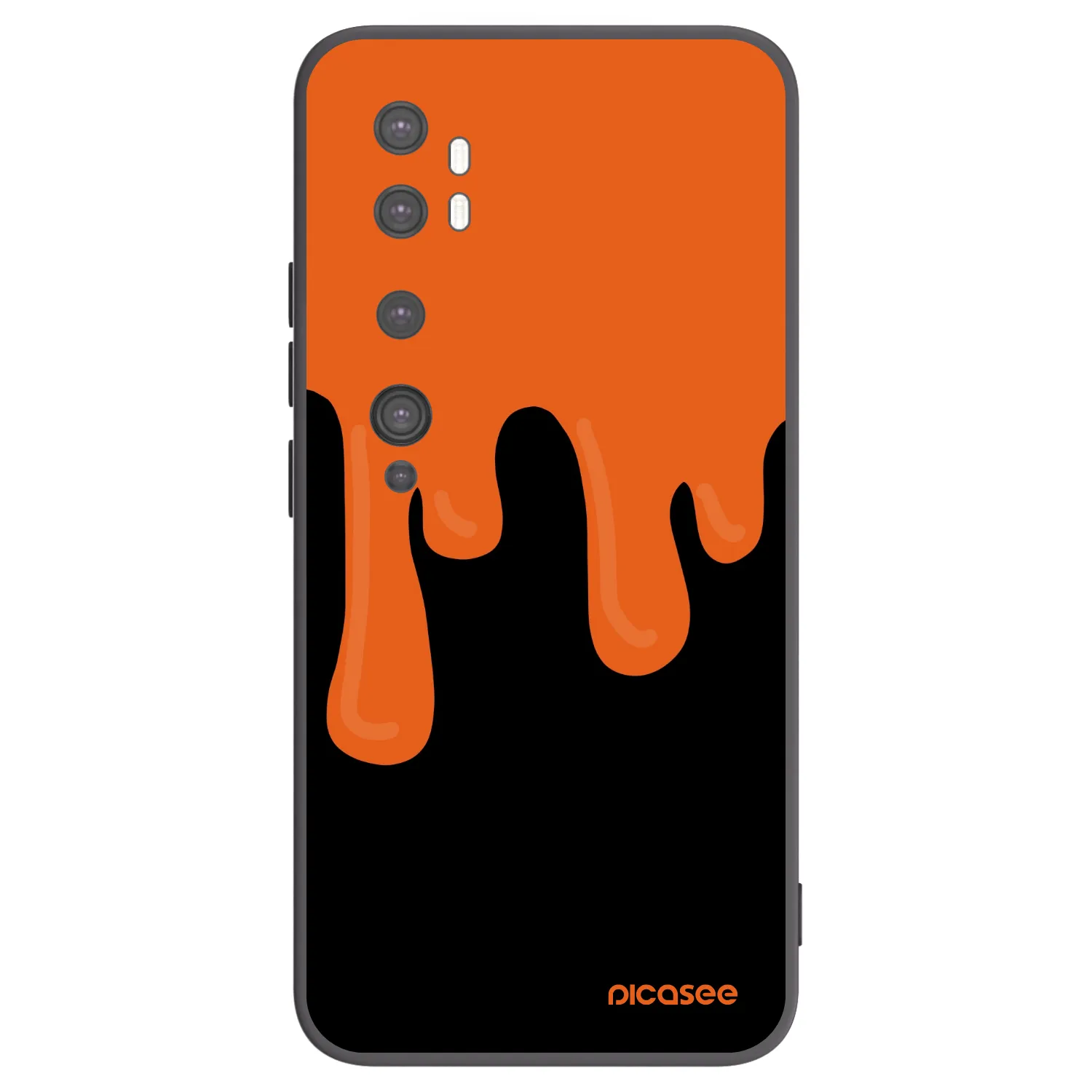 Picasee silikonowe czarne etui na Xiaomi Mi Note 10 (Pro) - Orange spooky