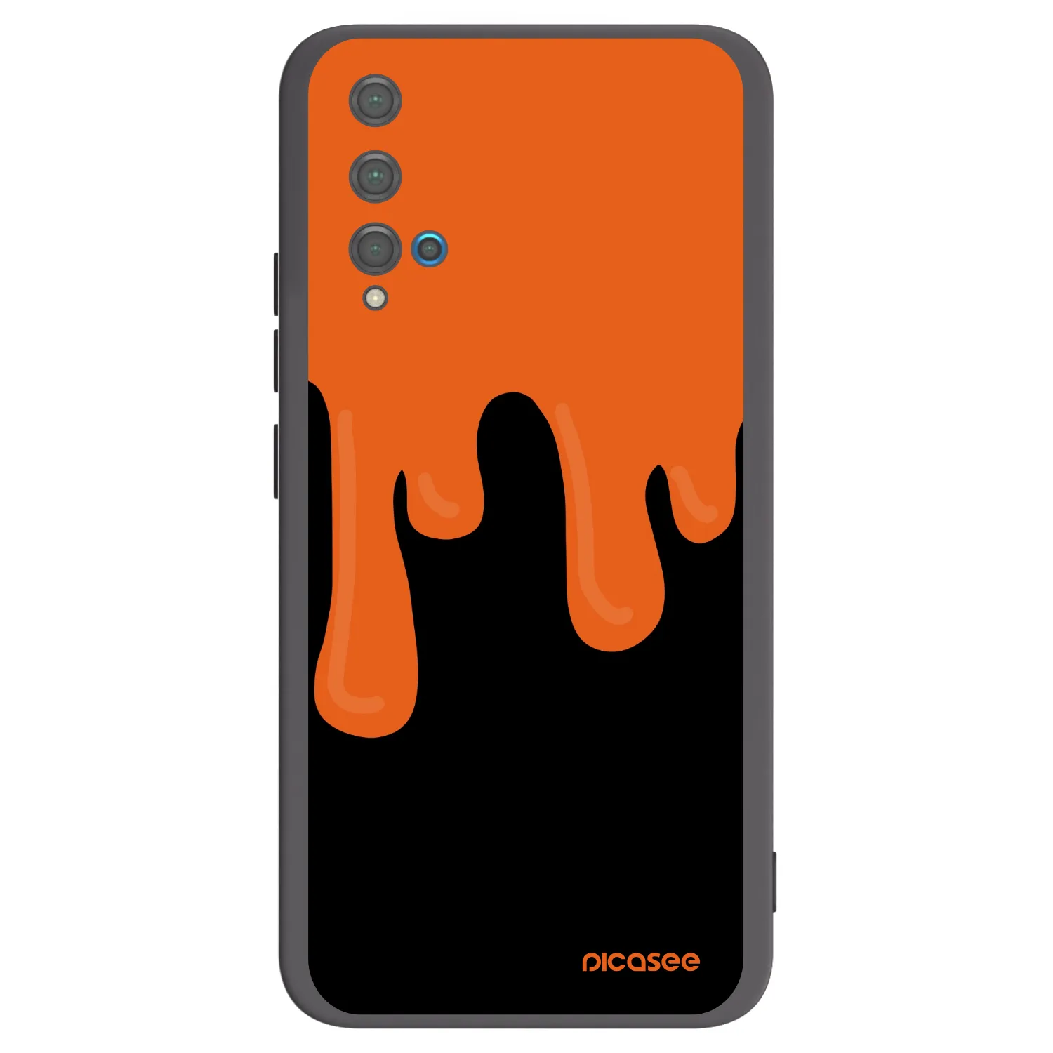 Picasee silikonowe czarne etui na Huawei Nova 5T - Orange spooky