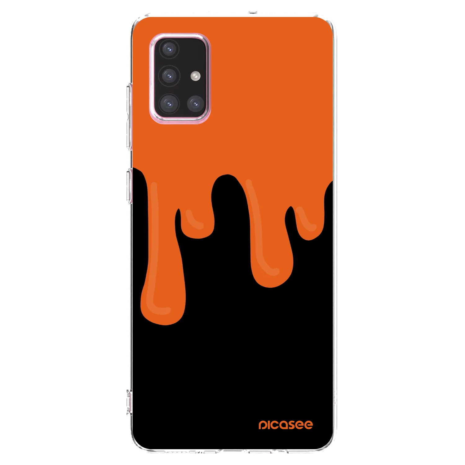 Picasee silikonowe przeźroczyste etui na Samsung Galaxy A71 A715F - Orange spooky