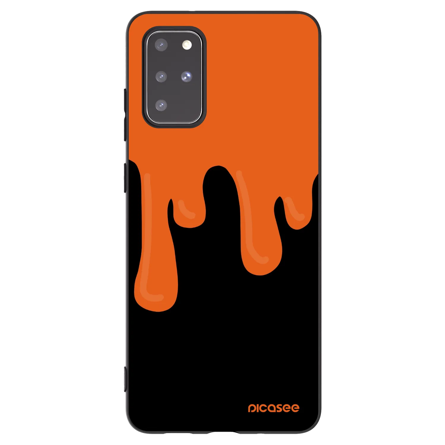 Picasee silikonowe czarne etui na Samsung Galaxy S20+ G985F - Orange spooky