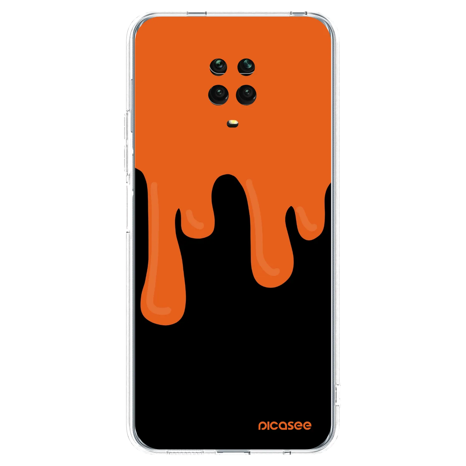 Picasee silikonowe przeźroczyste etui na Xiaomi Redmi Note 9 Pro - Orange spooky