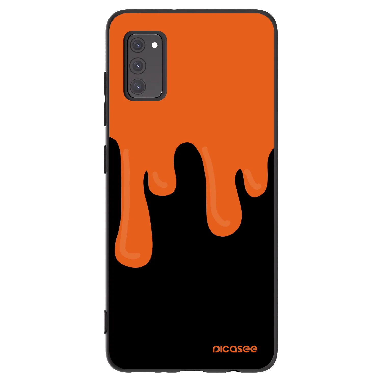 Picasee silikonowe czarne etui na Samsung Galaxy A41 A415F - Orange spooky
