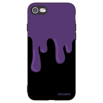 Picasee silikonowe czarne etui na Apple iPhone SE 2022 - Purple spooky