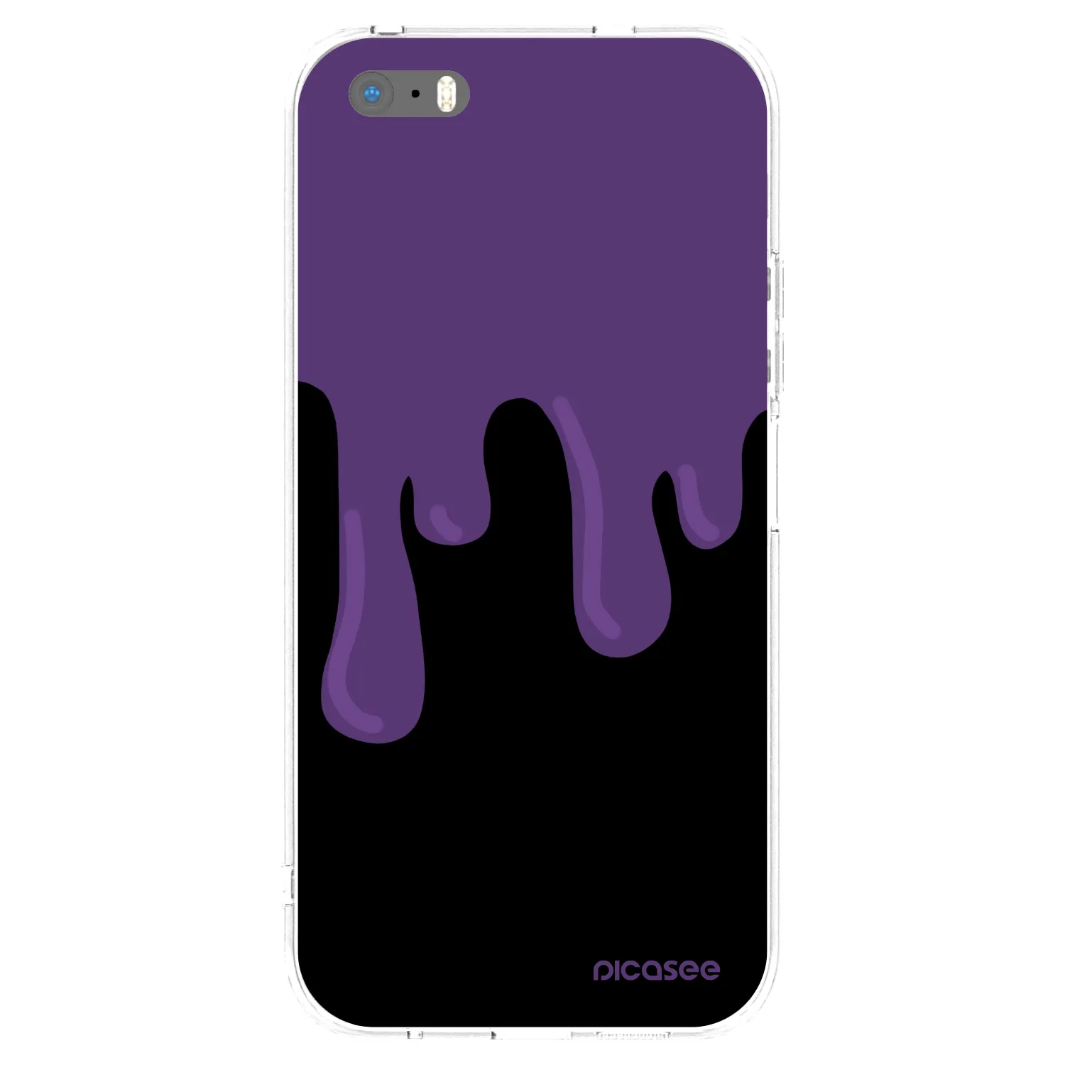 Picasee silikonowe przeźroczyste etui na Apple iPhone 5/5S/SE - Purple spooky