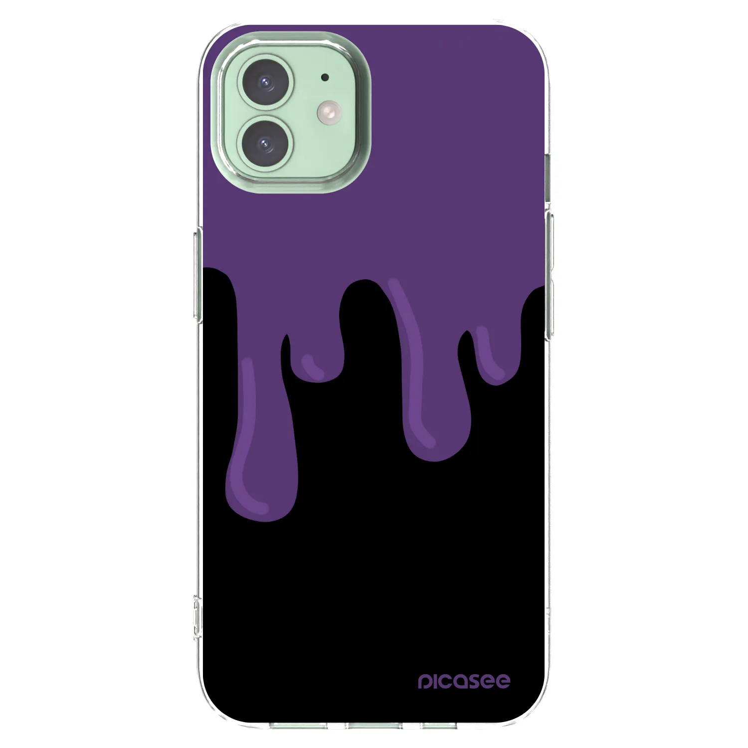 Picasee silikonowe przeźroczyste etui na Apple iPhone 12 - Purple spooky