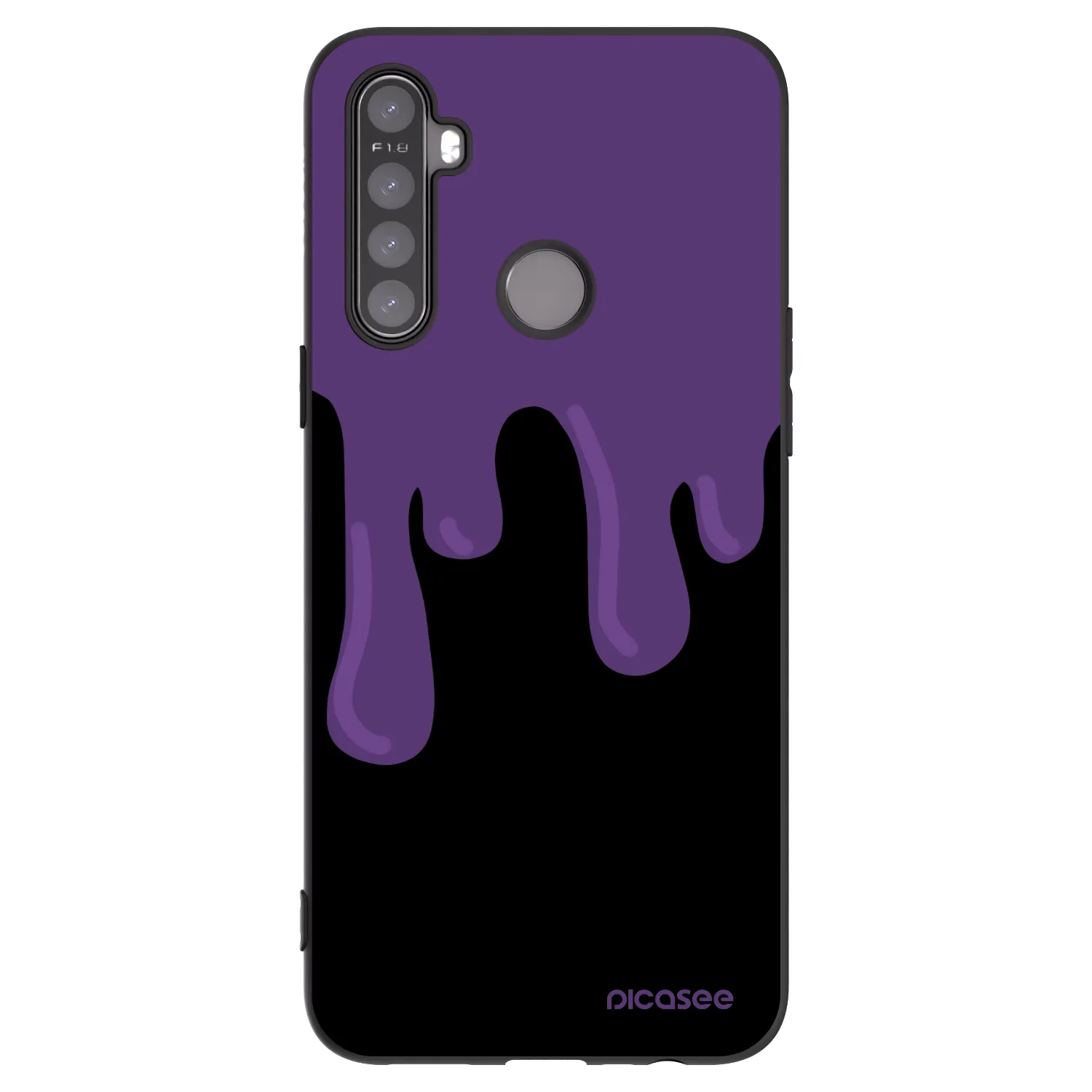 Picasee silikonowe czarne etui na Realme 6i - Purple spooky