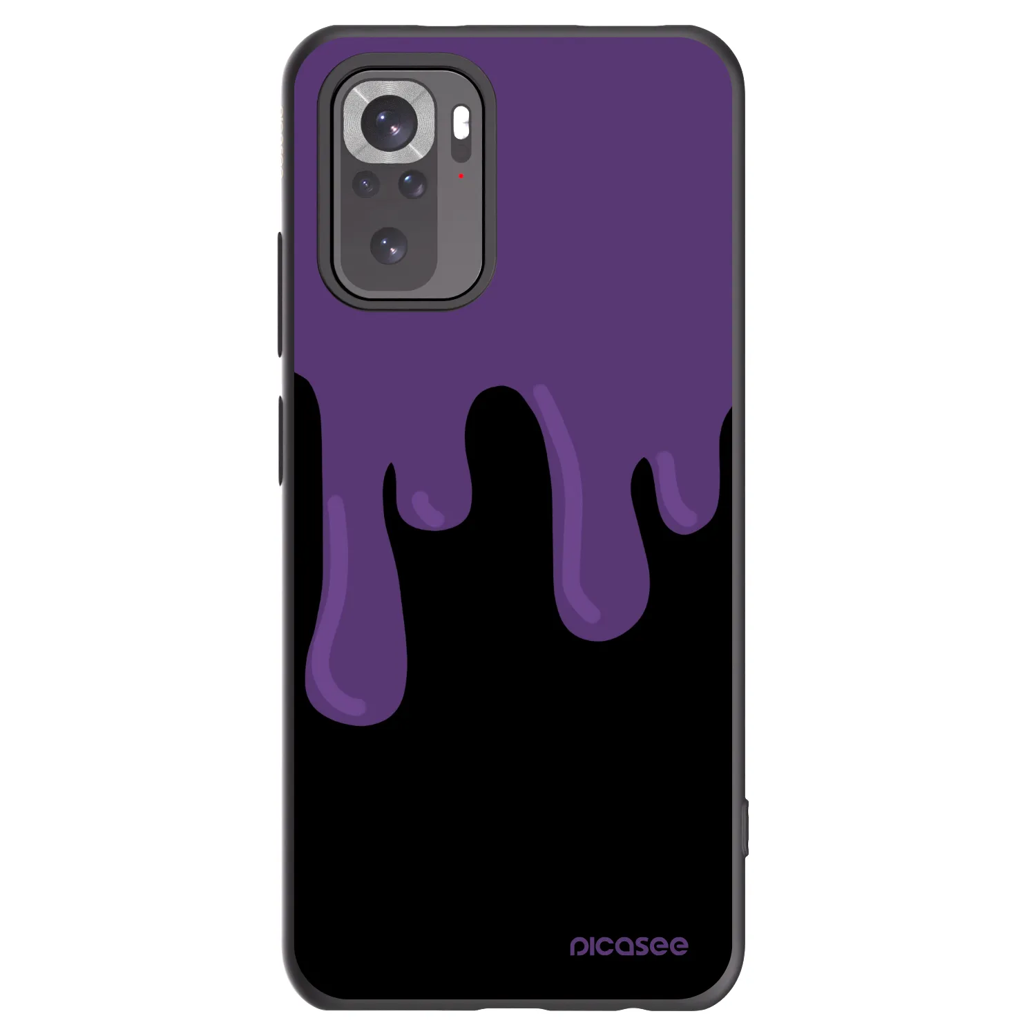 Picasee silikonowe czarne etui na Xiaomi Redmi Note 10 - Purple spooky