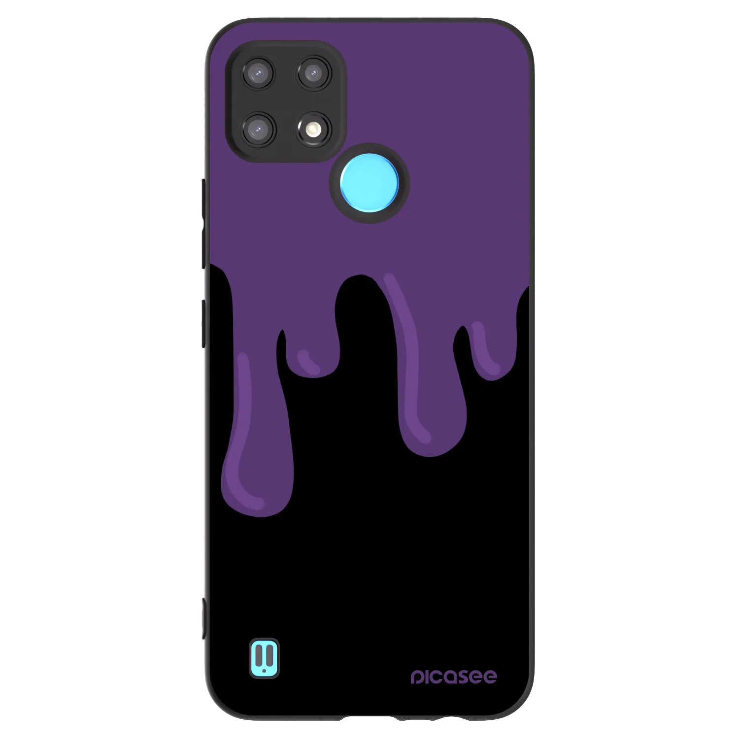 Picasee silikonowe czarne etui na Realme C21 - Purple spooky