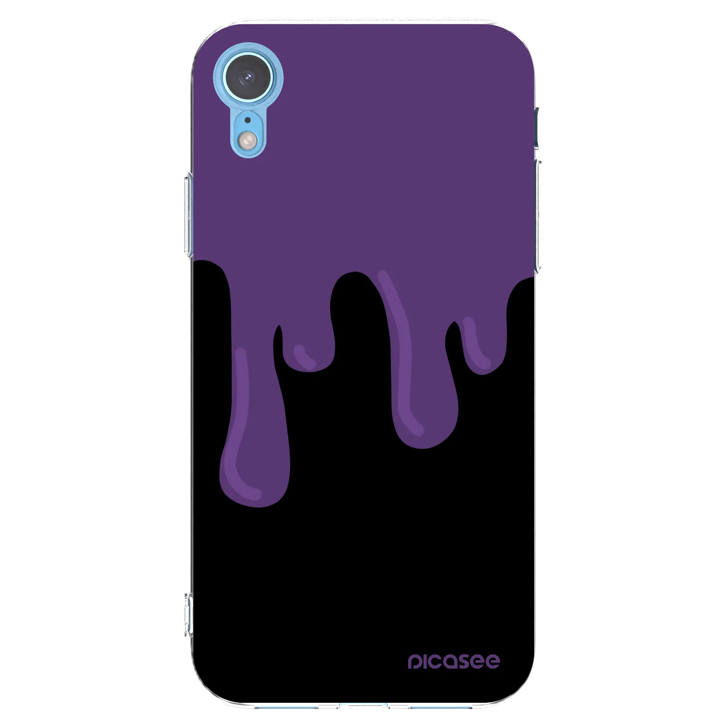 Picasee silikonowe przeźroczyste etui na Apple iPhone XR - Purple spooky