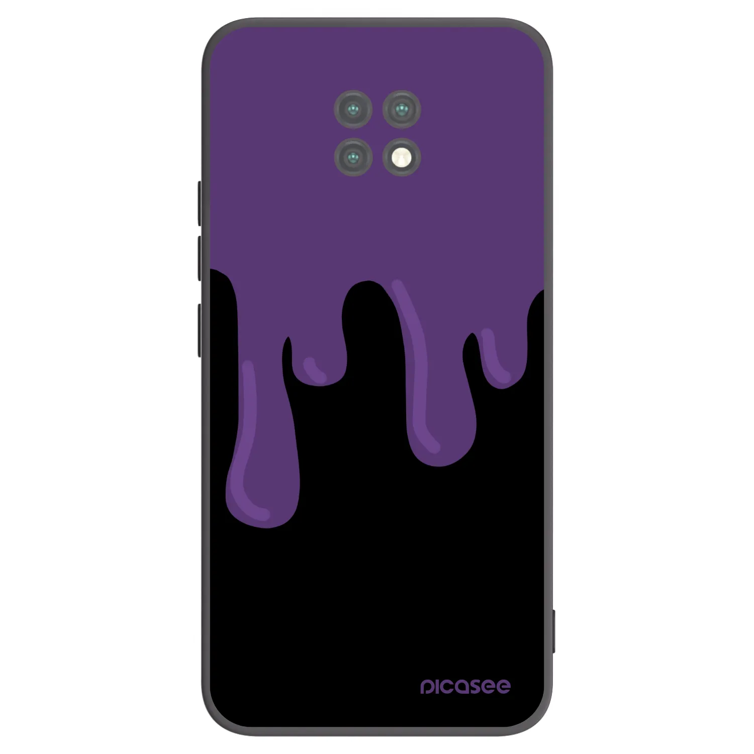 Picasee silikonowe czarne etui na Xiaomi Redmi Note 9T - Purple spooky