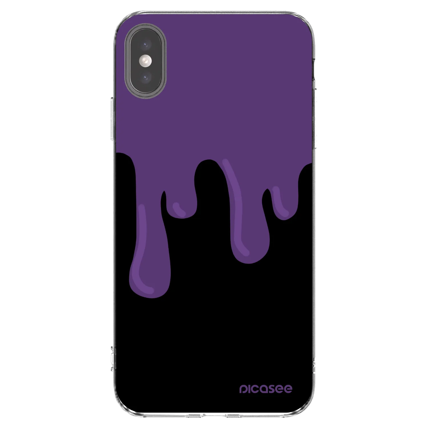 Picasee silikonowe przeźroczyste etui na Apple iPhone XS Max - Purple spooky