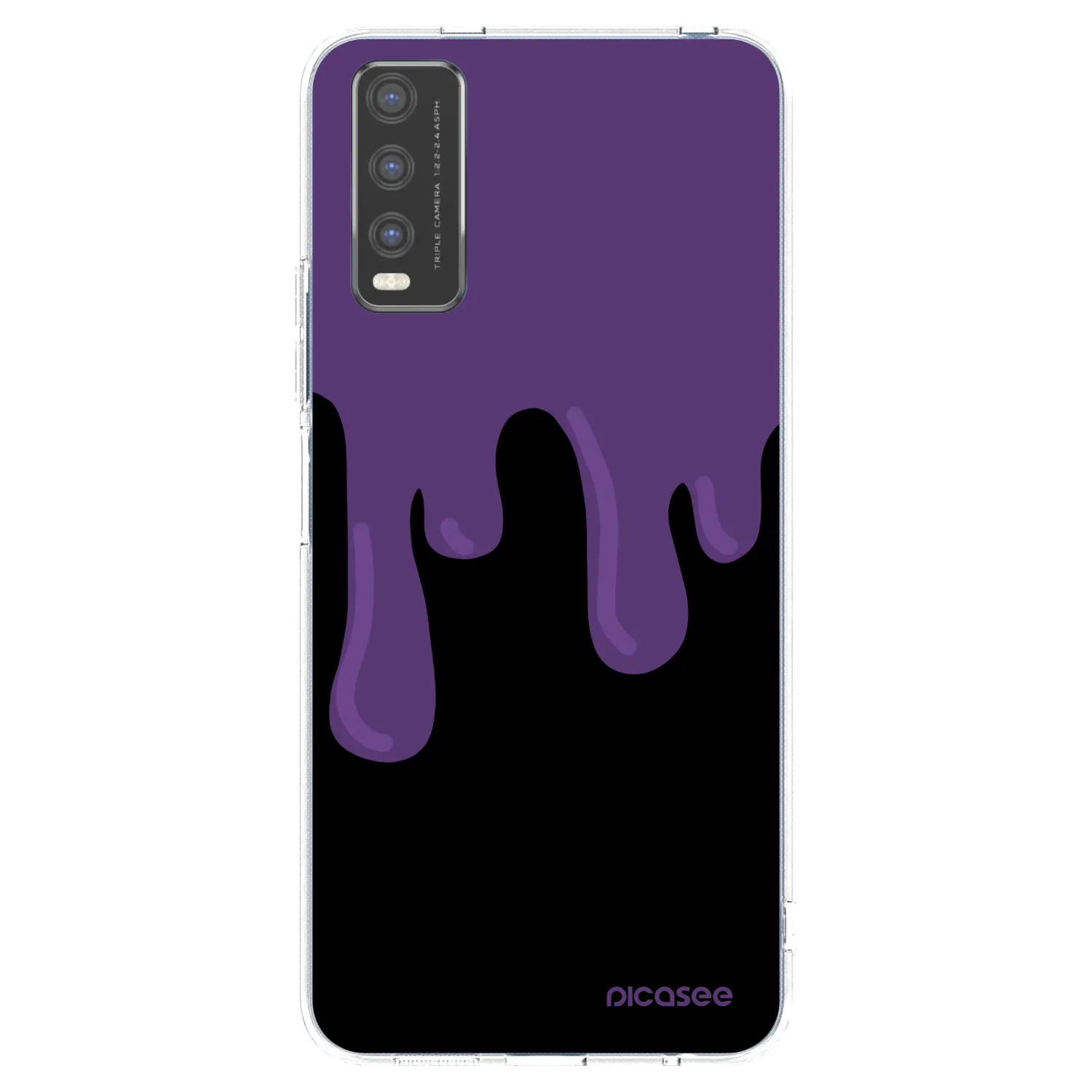 Picasee silikonowe przeźroczyste etui na Vivo Y20s - Purple spooky