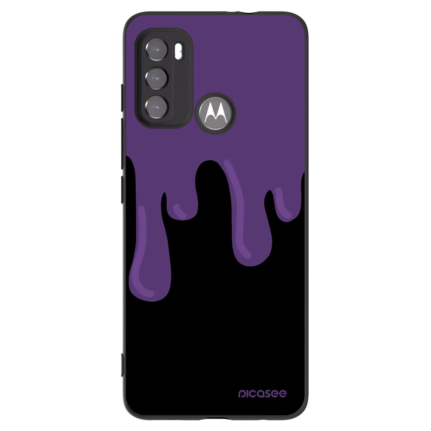Picasee silikonowe czarne etui na Motorola Moto G60 - Purple spooky