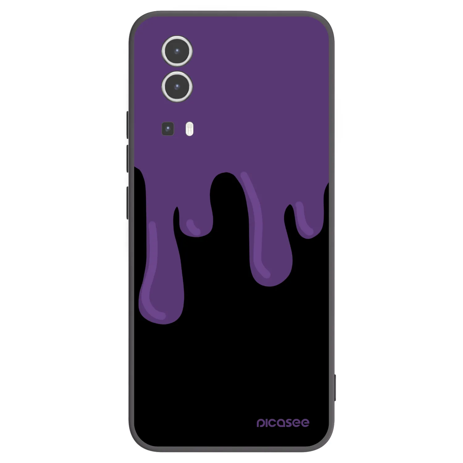Picasee silikonowe czarne etui na Vivo Y72 5G - Purple spooky