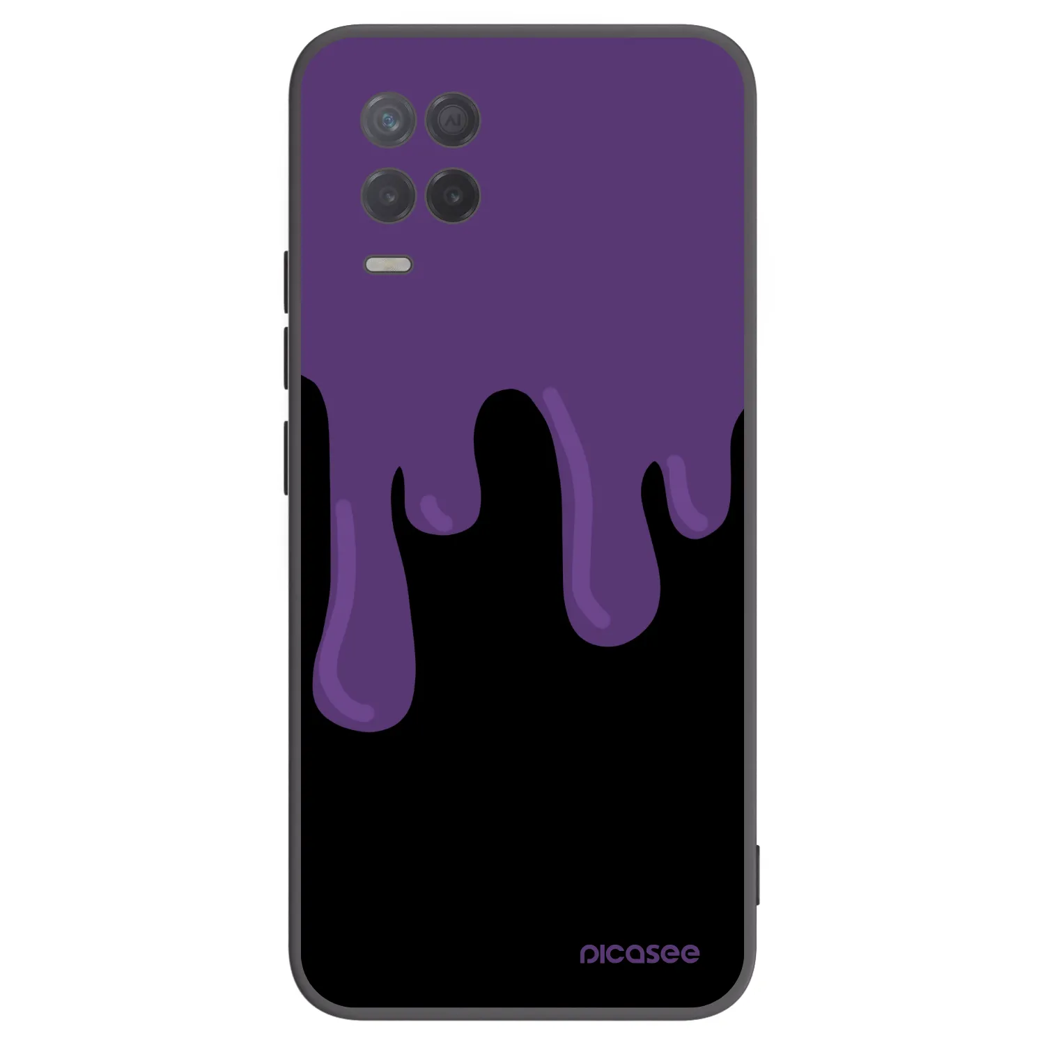 Picasee silikonowe czarne etui na Realme 8 5G - Purple spooky