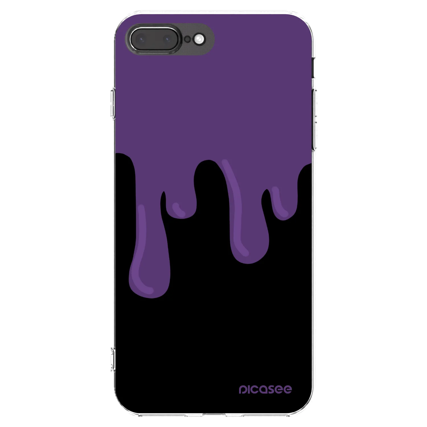 Picasee silikonowe przeźroczyste etui na Apple iPhone 7 Plus - Purple spooky