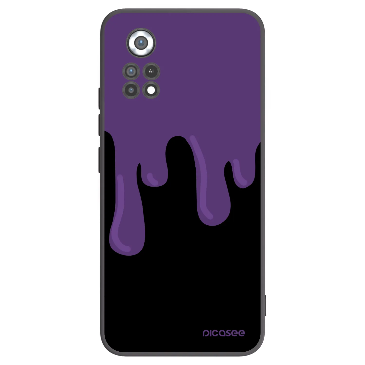 Picasee silikonowe czarne etui na Xiaomi Poco X4 Pro 5G - Purple spooky