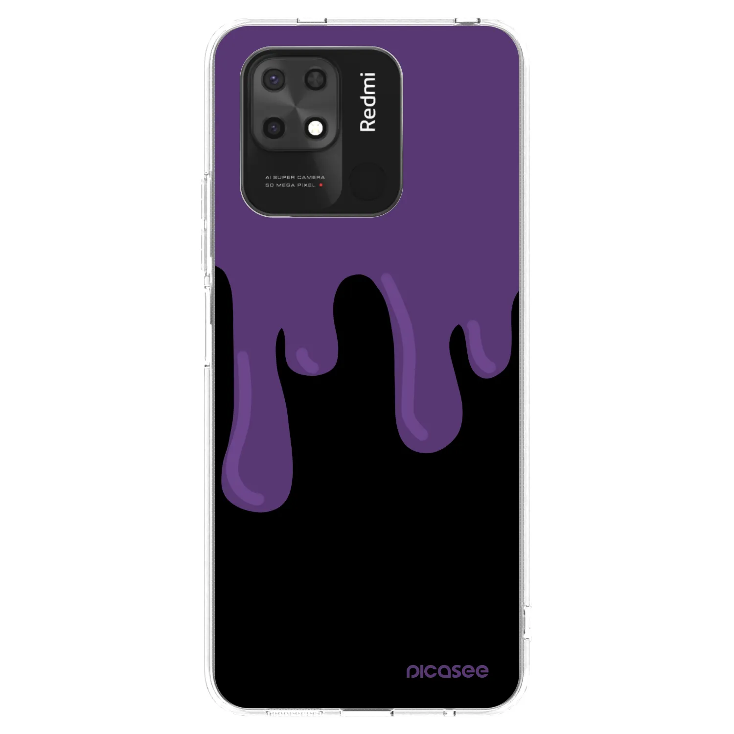 Picasee silikonowe przeźroczyste etui na Xiaomi Redmi 10C - Purple spooky