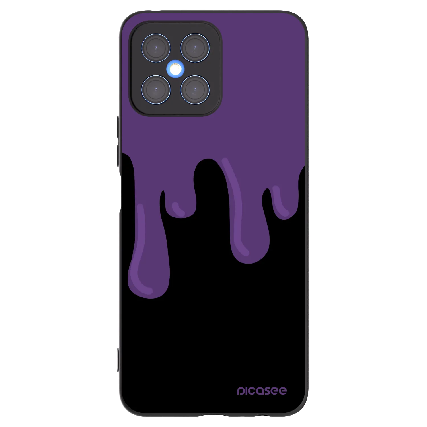 Picasee silikonowe czarne etui na Honor X8 4G - Purple spooky