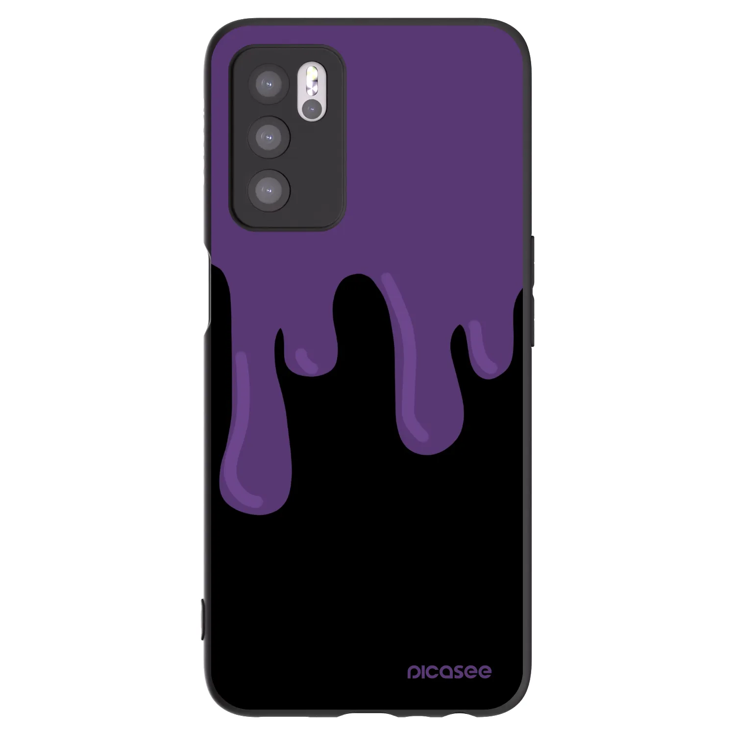 Picasee silikonowe czarne etui na OPPO A16s - Purple spooky