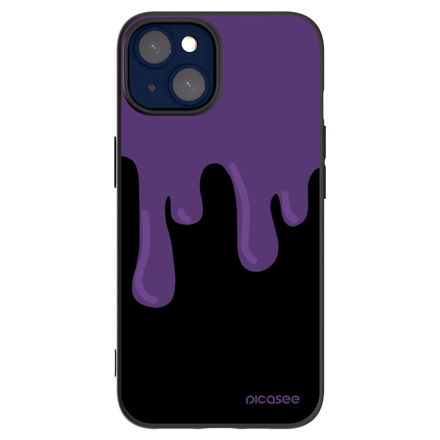 Picasee silikonowe czarne etui na Apple iPhone 14 - Purple spooky