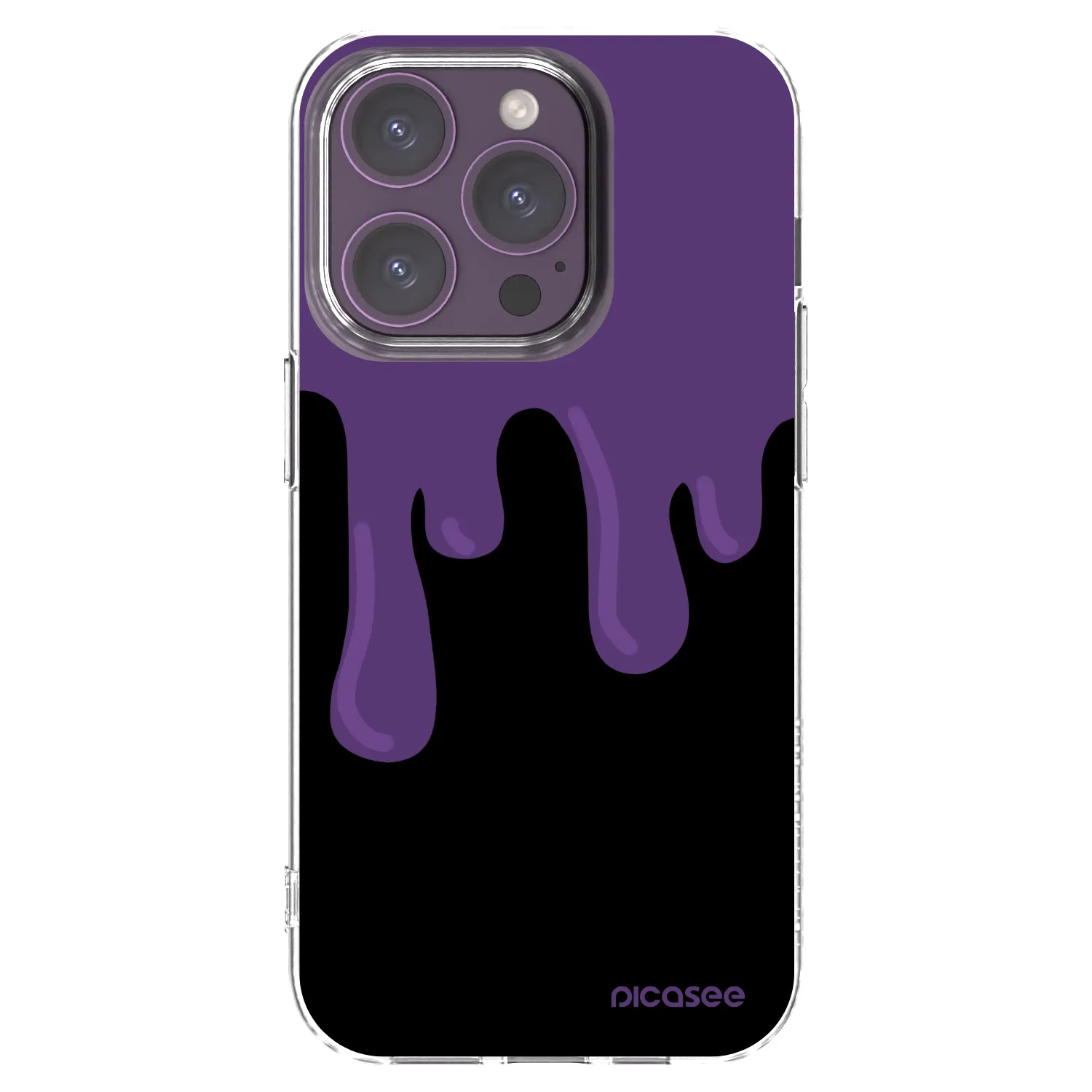 Picasee silikonowe przeźroczyste etui na Apple iPhone 14 Pro - Purple spooky