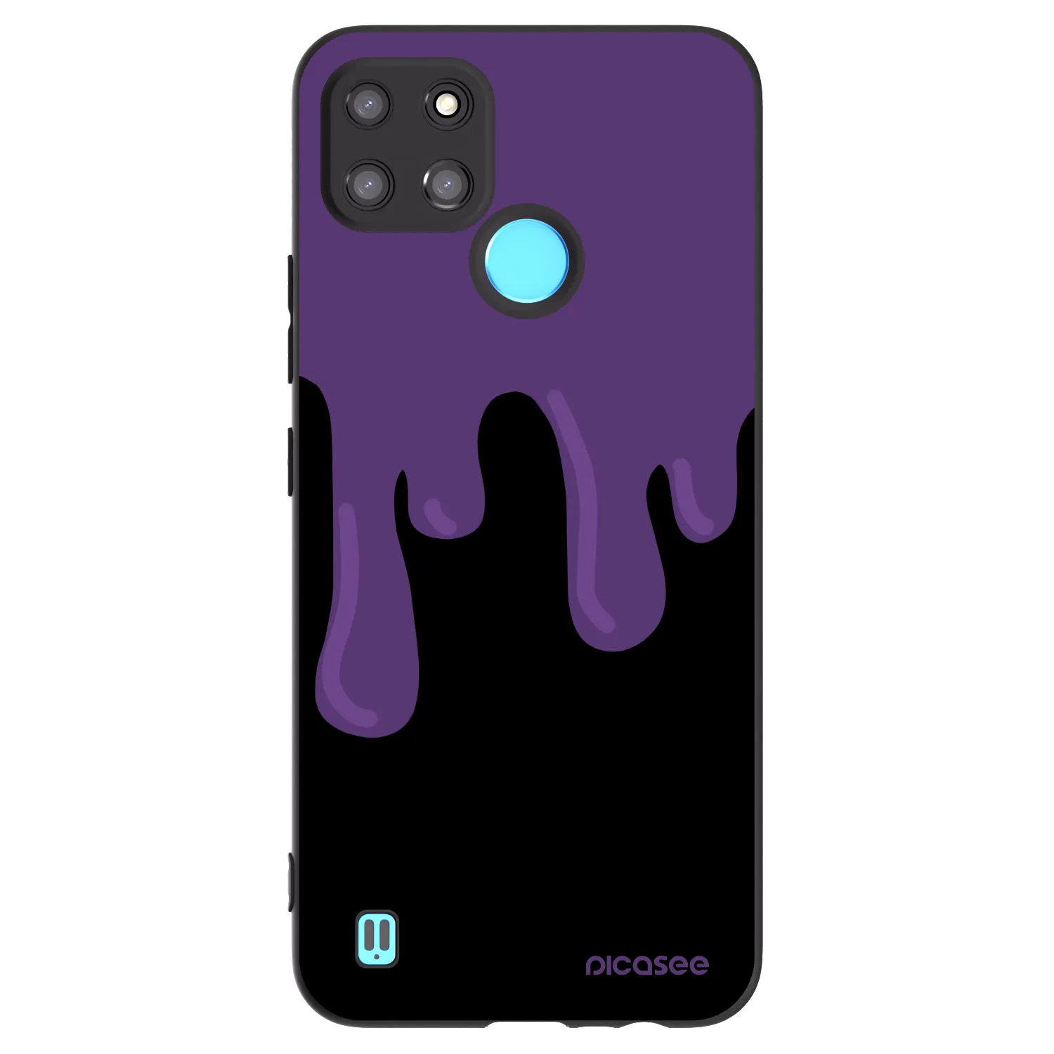 Picasee silikonowe czarne etui na Realme C21Y - Purple spooky