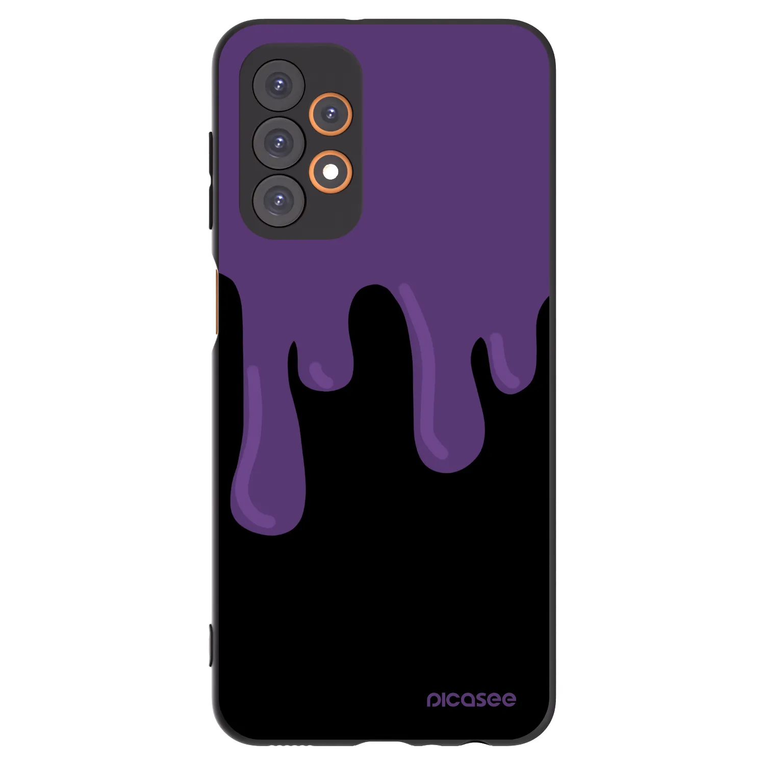 Picasee silikonowe czarne etui na Samsung Galaxy A23 A235F 4G - Purple spooky