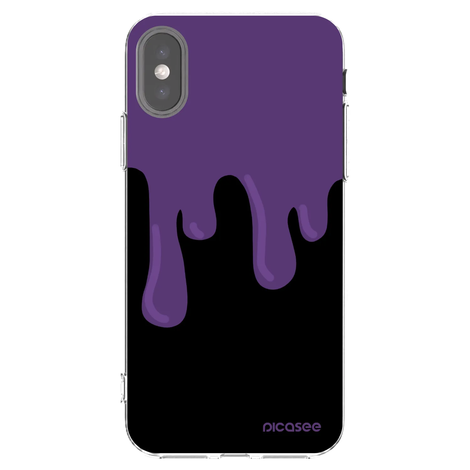 Picasee silikonowe przeźroczyste etui na Apple iPhone X/XS - Purple spooky