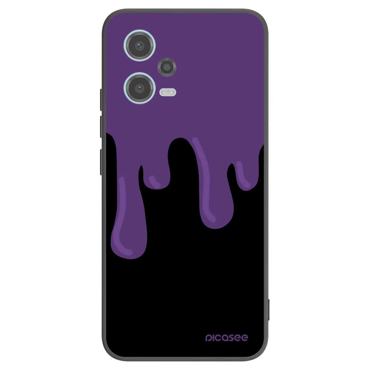 Picasee silikonowe czarne etui na Xiaomi Redmi Note 12 5G - Purple spooky