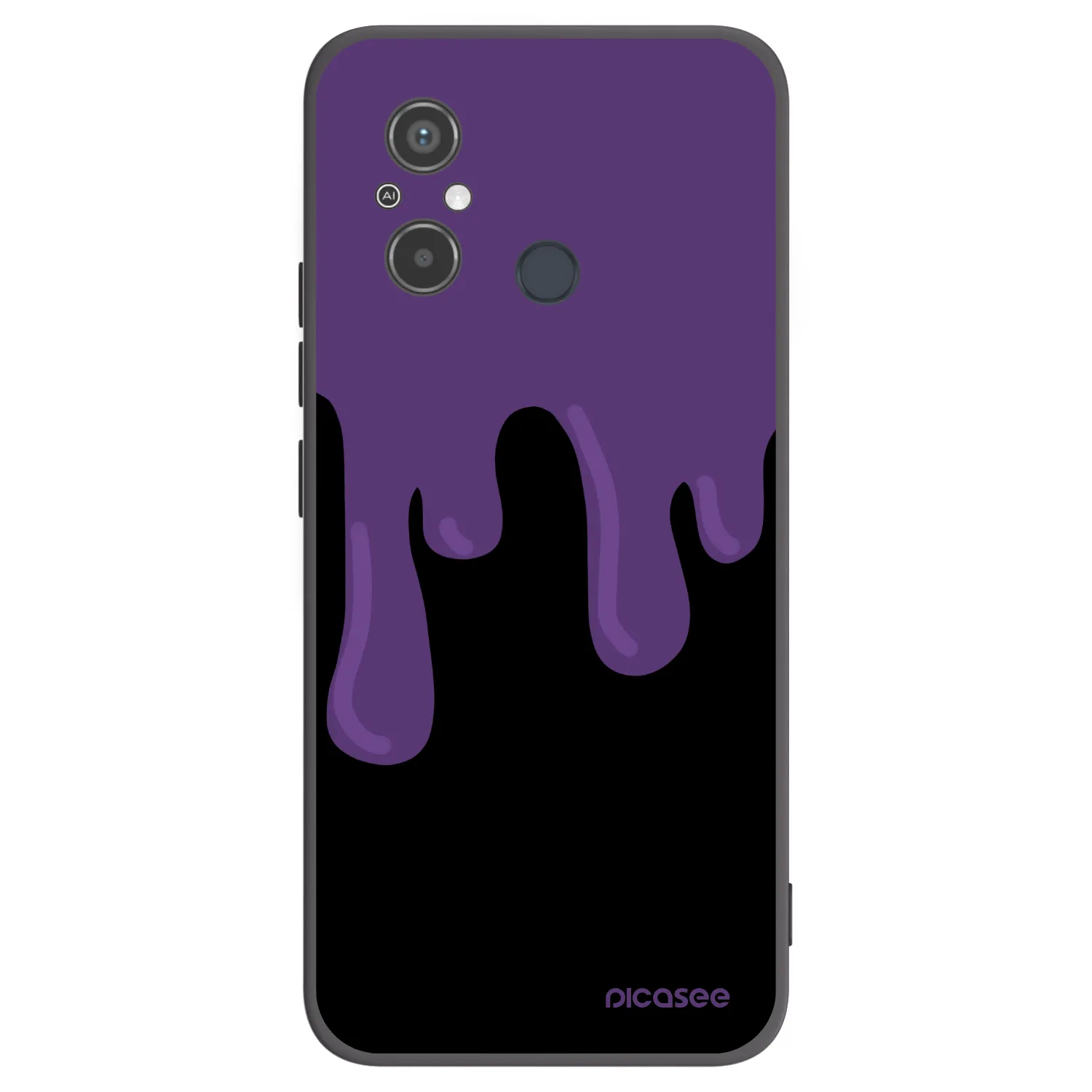 Picasee silikonowe czarne etui na Xiaomi Redmi 12C - Purple spooky