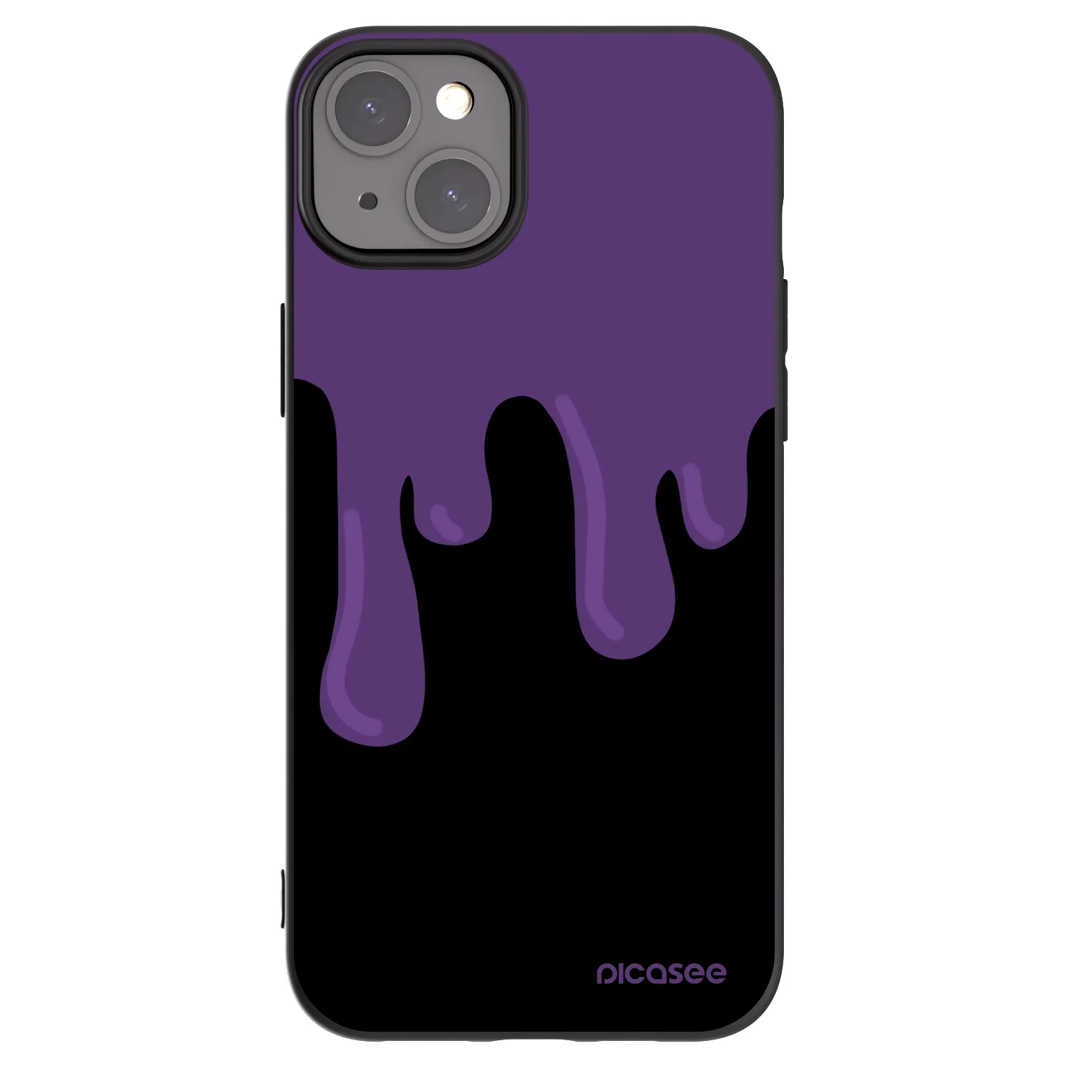 Picasee silikonowe czarne etui na Apple iPhone 15 Plus - Purple spooky