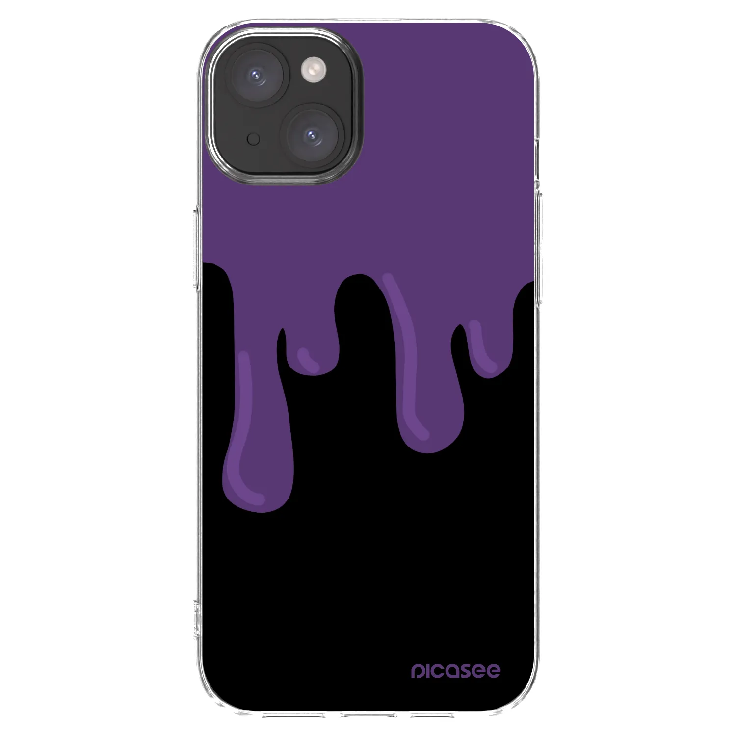Picasee silikonowe przeźroczyste etui na Apple iPhone 15 Plus - Purple spooky