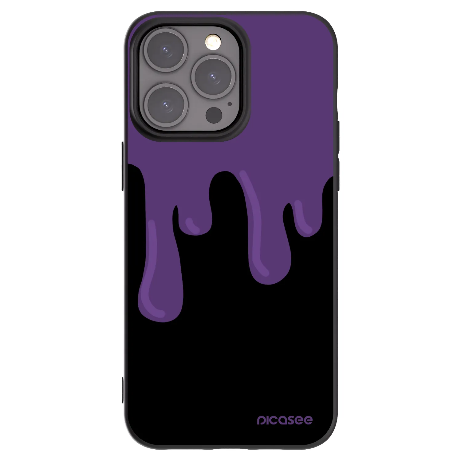 Picasee silikonowe czarne etui na Apple iPhone 15 Pro Max - Purple spooky