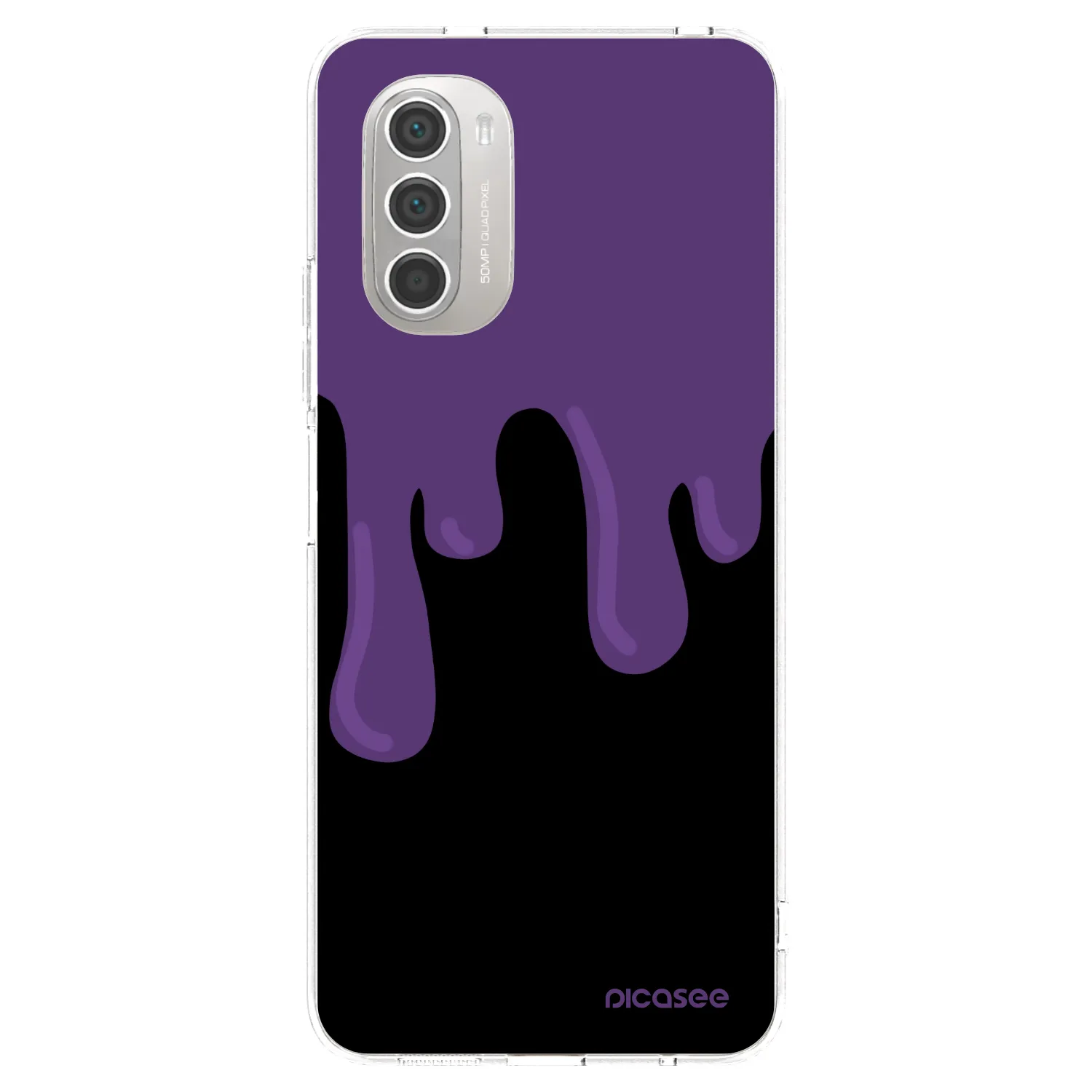 Picasee silikonowe przeźroczyste etui na Motorola Moto G51 - Purple spooky