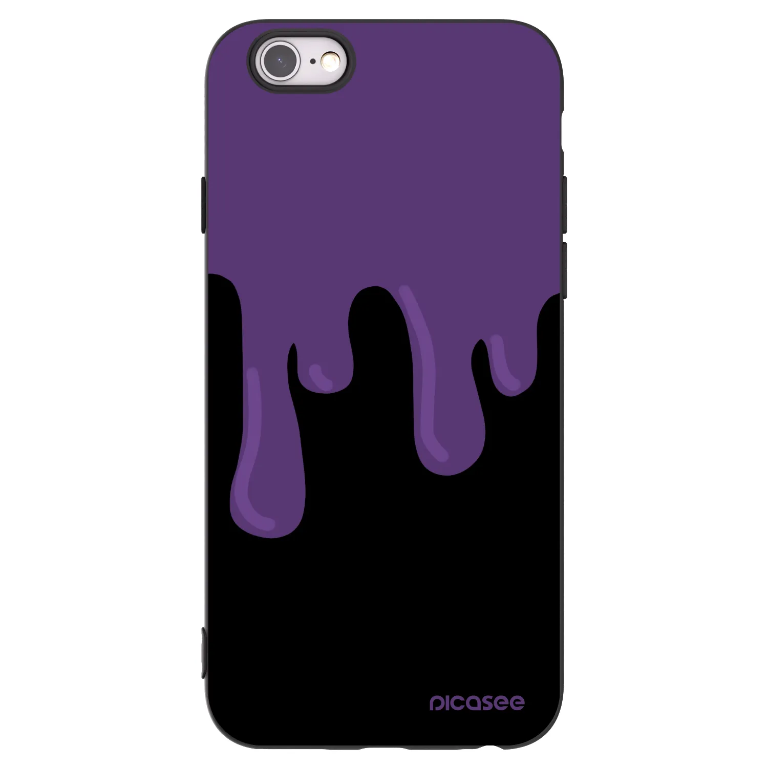 Picasee silikonowe czarne etui na Apple iPhone 6/6S - Purple spooky