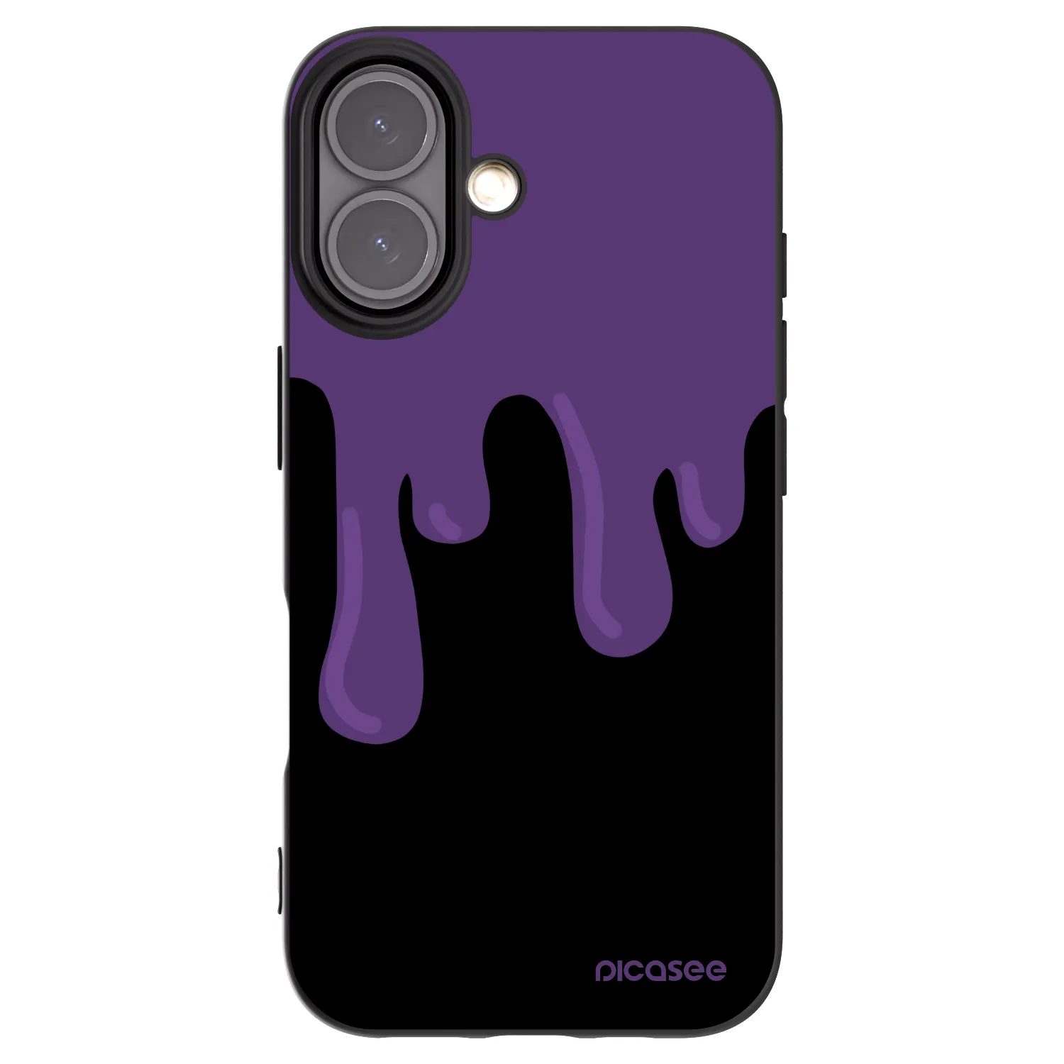 Picasee silikonowe czarne etui na Apple iPhone 16 - Purple spooky