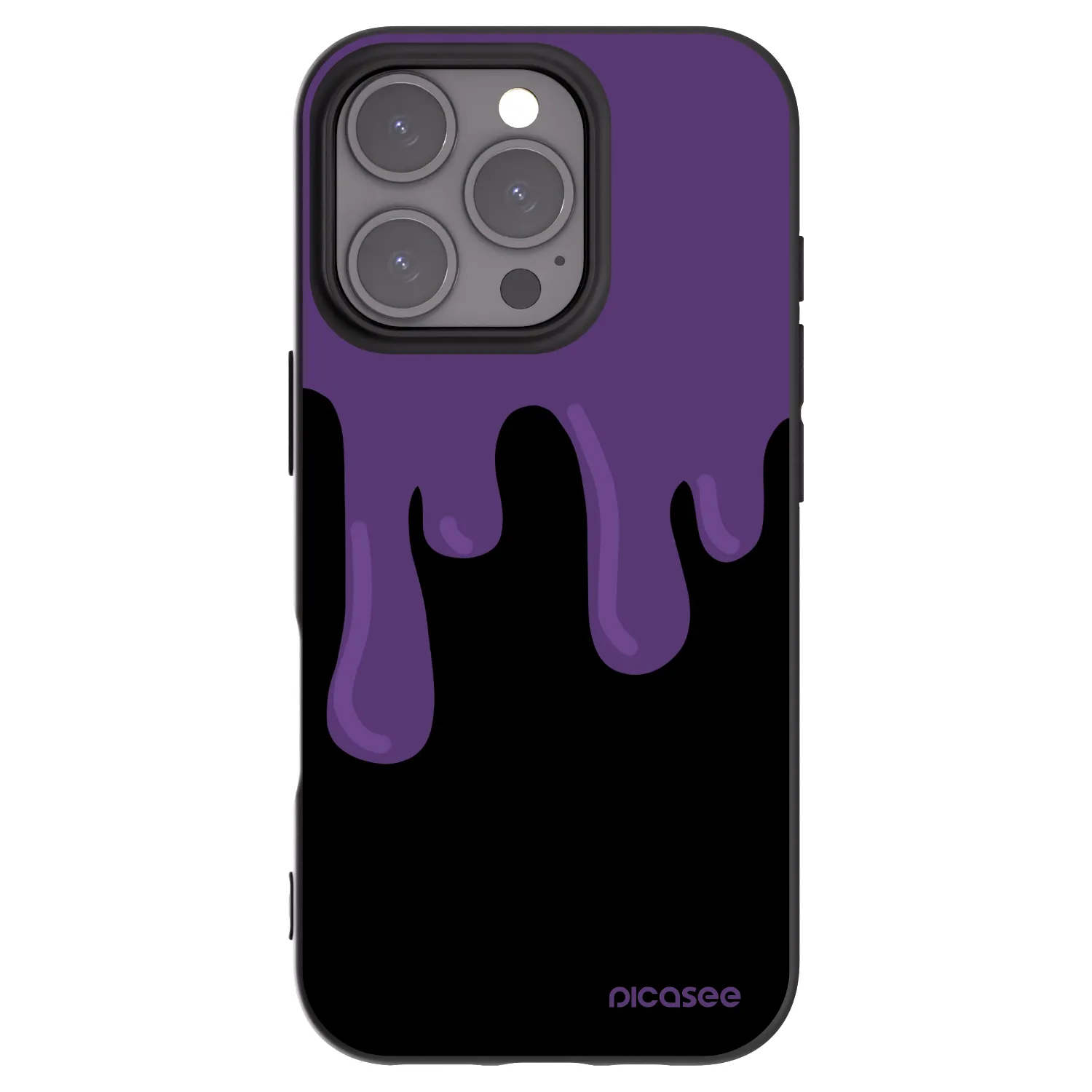 Picasee silikonowe czarne etui na Apple iPhone 16 Pro - Purple spooky