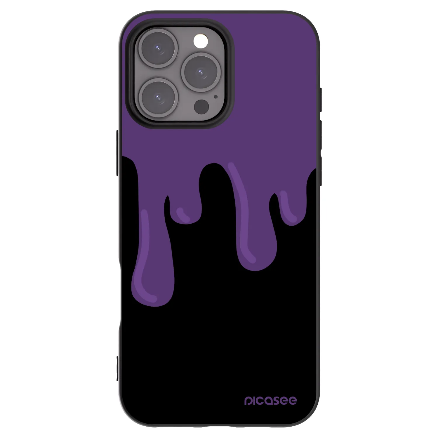 Picasee silikonowe czarne etui na Apple iPhone 16 Pro Max - Purple spooky