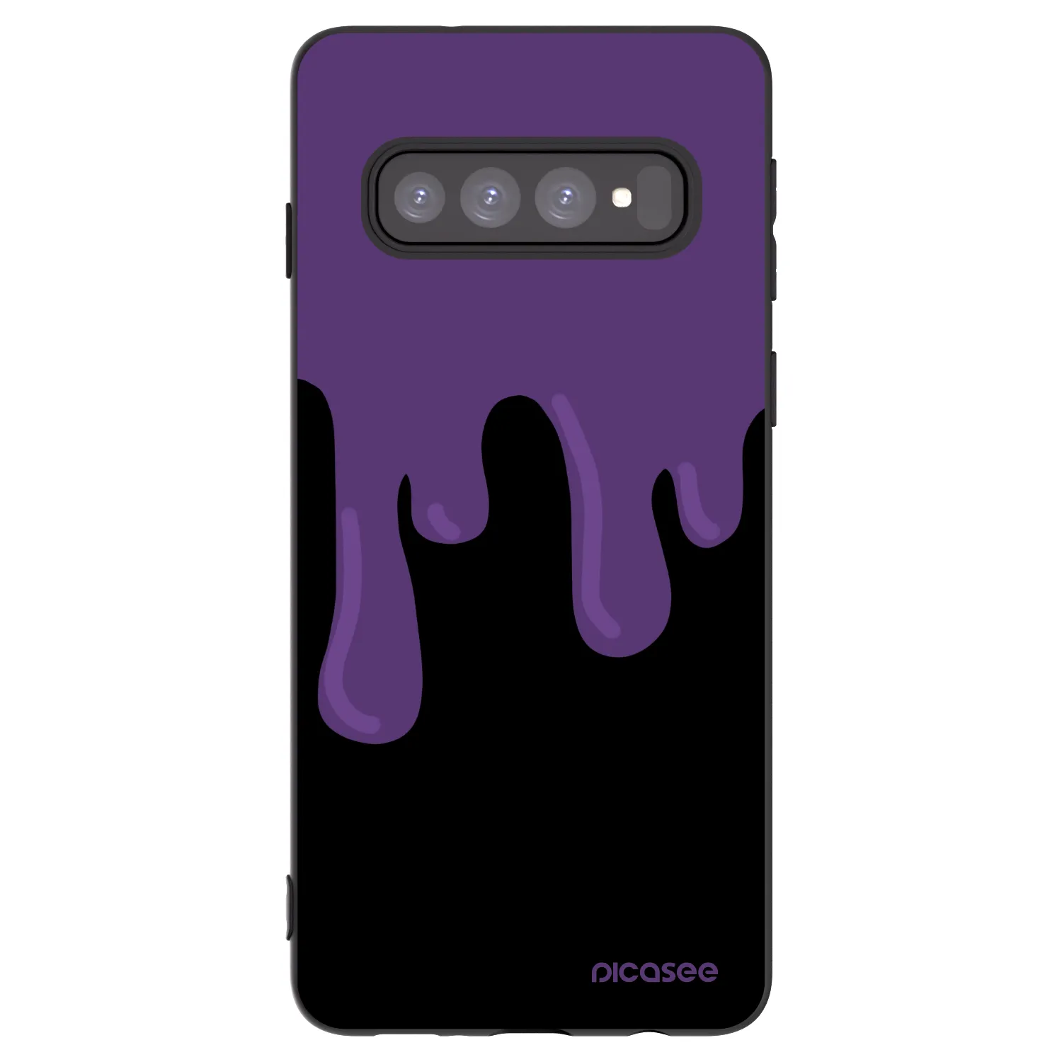 Picasee silikonowe czarne etui na Samsung Galaxy S10 G973 - Purple spooky