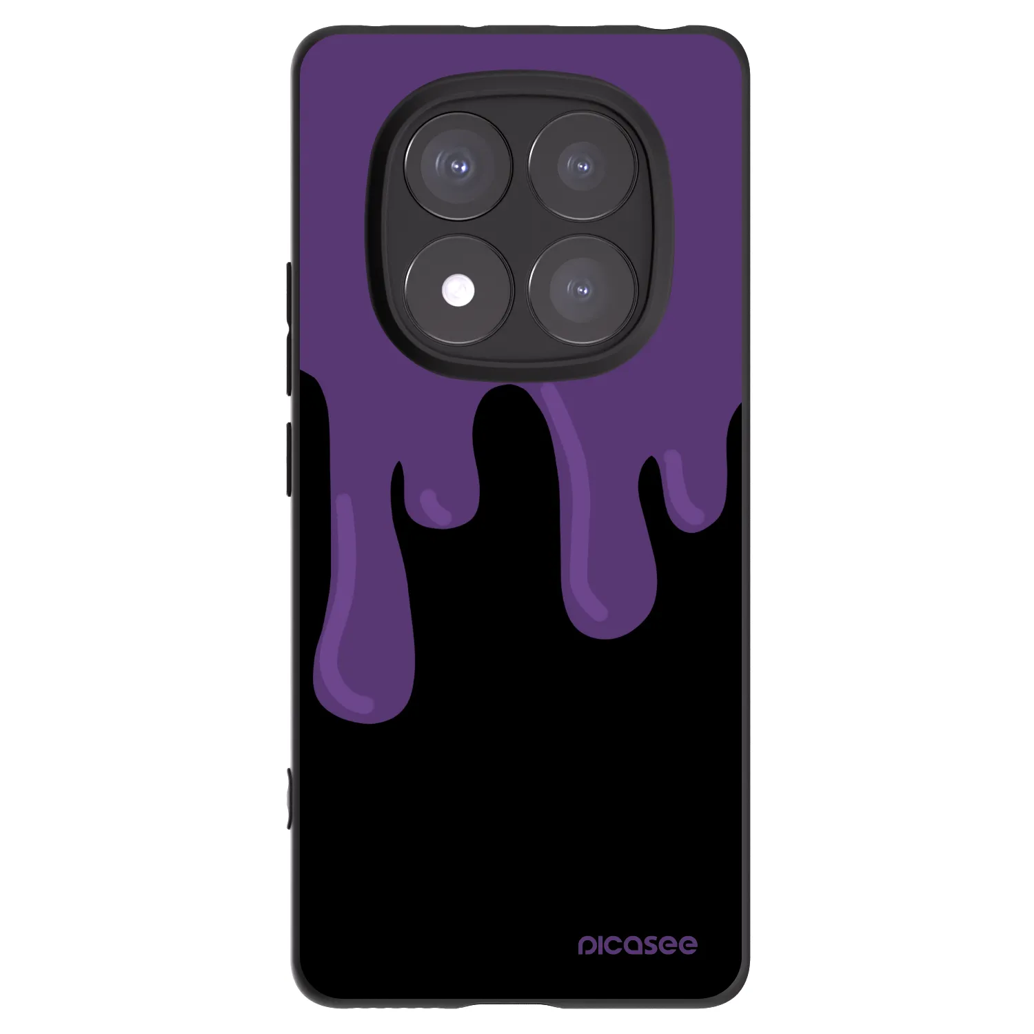 Picasee silikonowe czarne etui na Xiaomi Redmi Note 14 Pro 5G - Purple spooky