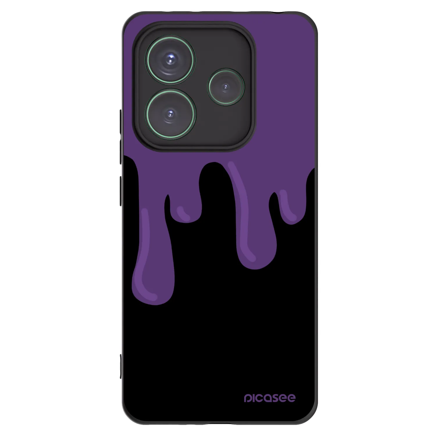 Picasee silikonowe czarne etui na Xiaomi Redmi Note 14 5G - Purple spooky