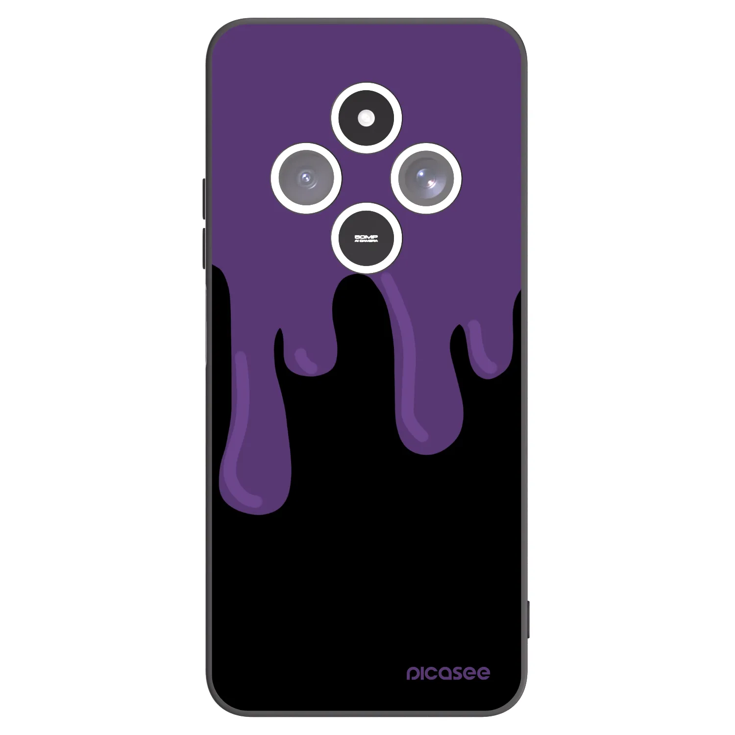 Picasee silikonowe czarne etui na Xiaomi Redmi 14C - Purple spooky