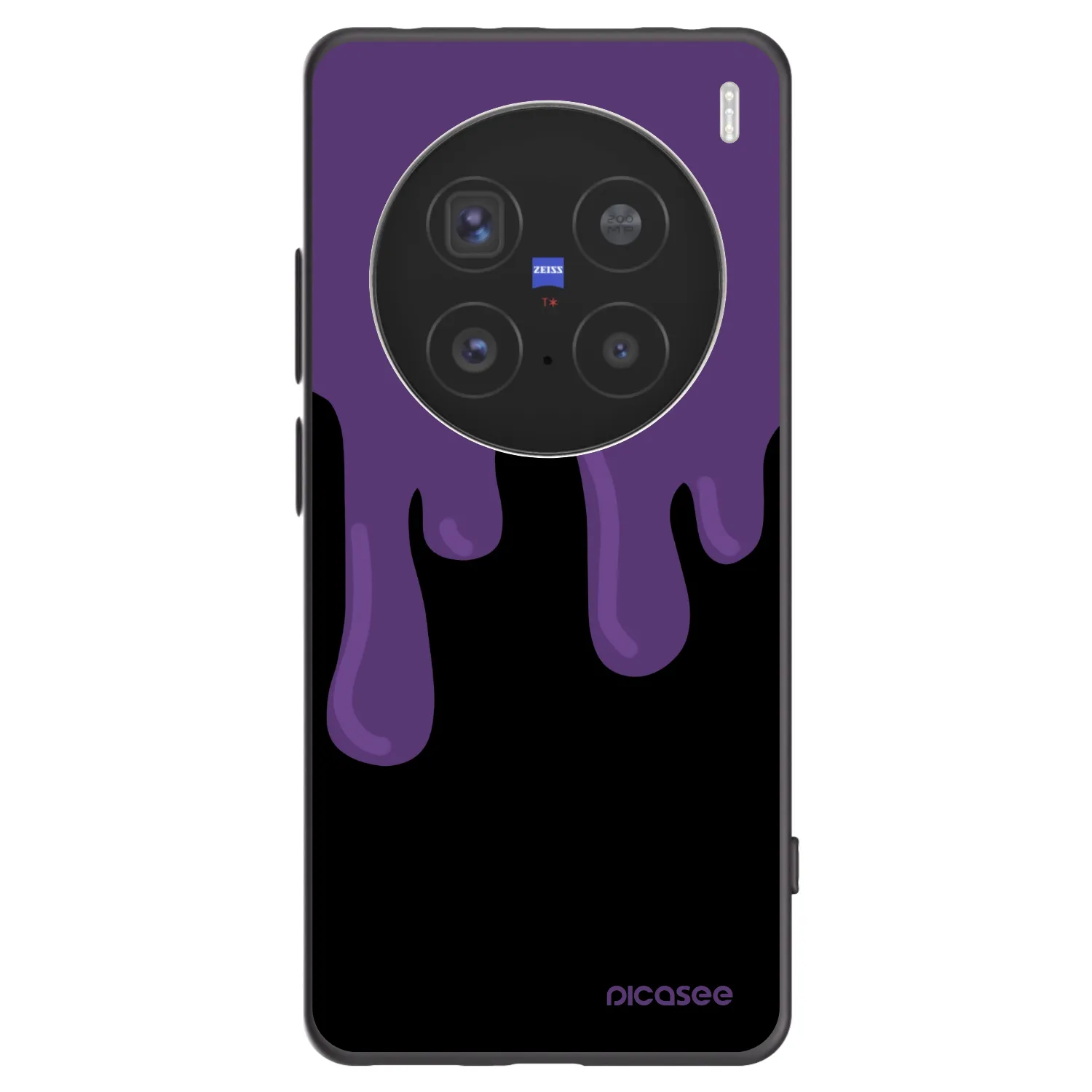 Picasee silikonowe czarne etui na Vivo X200 Pro - Purple spooky