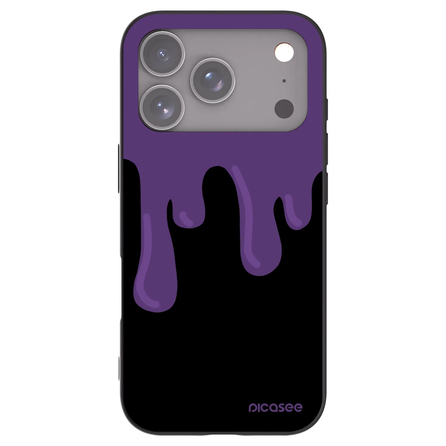Picasee silikonowe czarne etui na Apple iPhone 17 Pro - Purple spooky