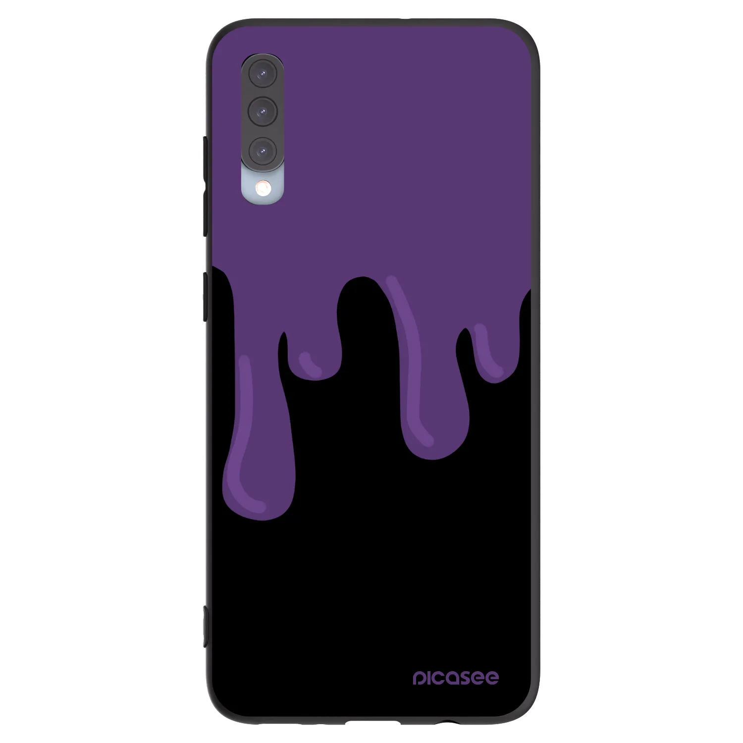 Picasee silikonowe czarne etui na Samsung Galaxy A70 A705F - Purple spooky