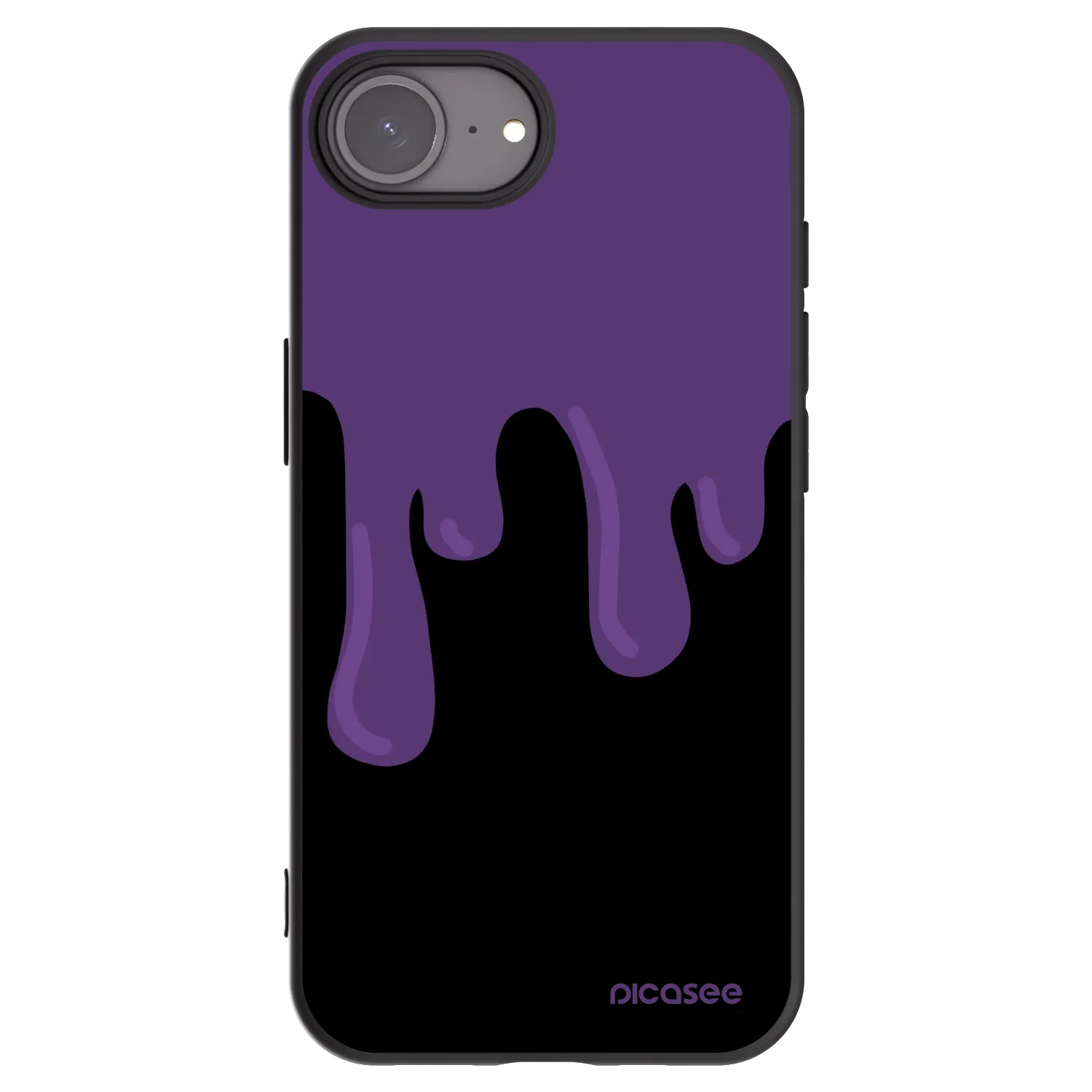 Picasee silikonowe czarne etui na Apple iPhone 17e - Purple spooky