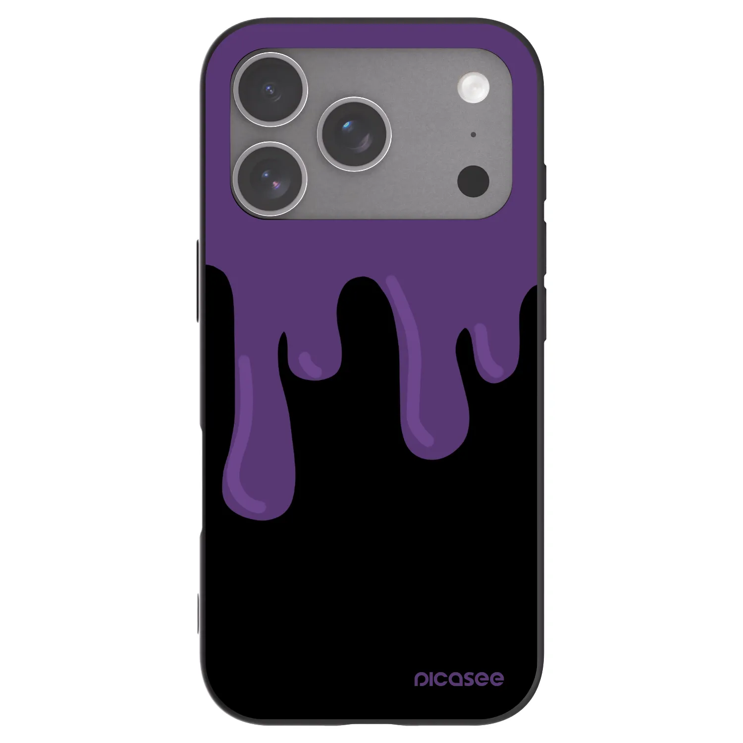 Picasee silikonowe czarne etui na Apple iPhone 18 Pro - Purple spooky