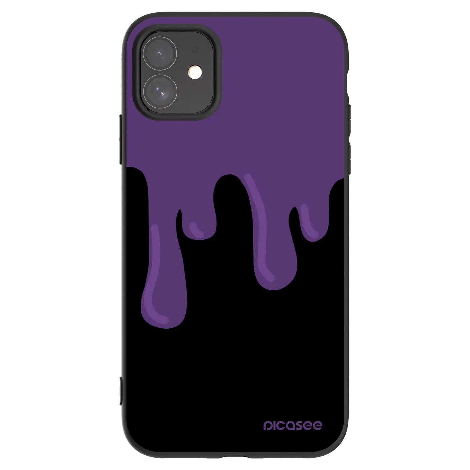 Picasee silikonowe czarne etui na Apple iPhone 11 - Purple spooky