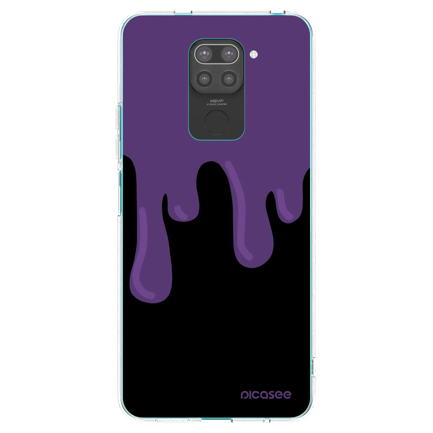 Picasee silikonowe czarne etui na Xiaomi Redmi Note 9 - Purple spooky